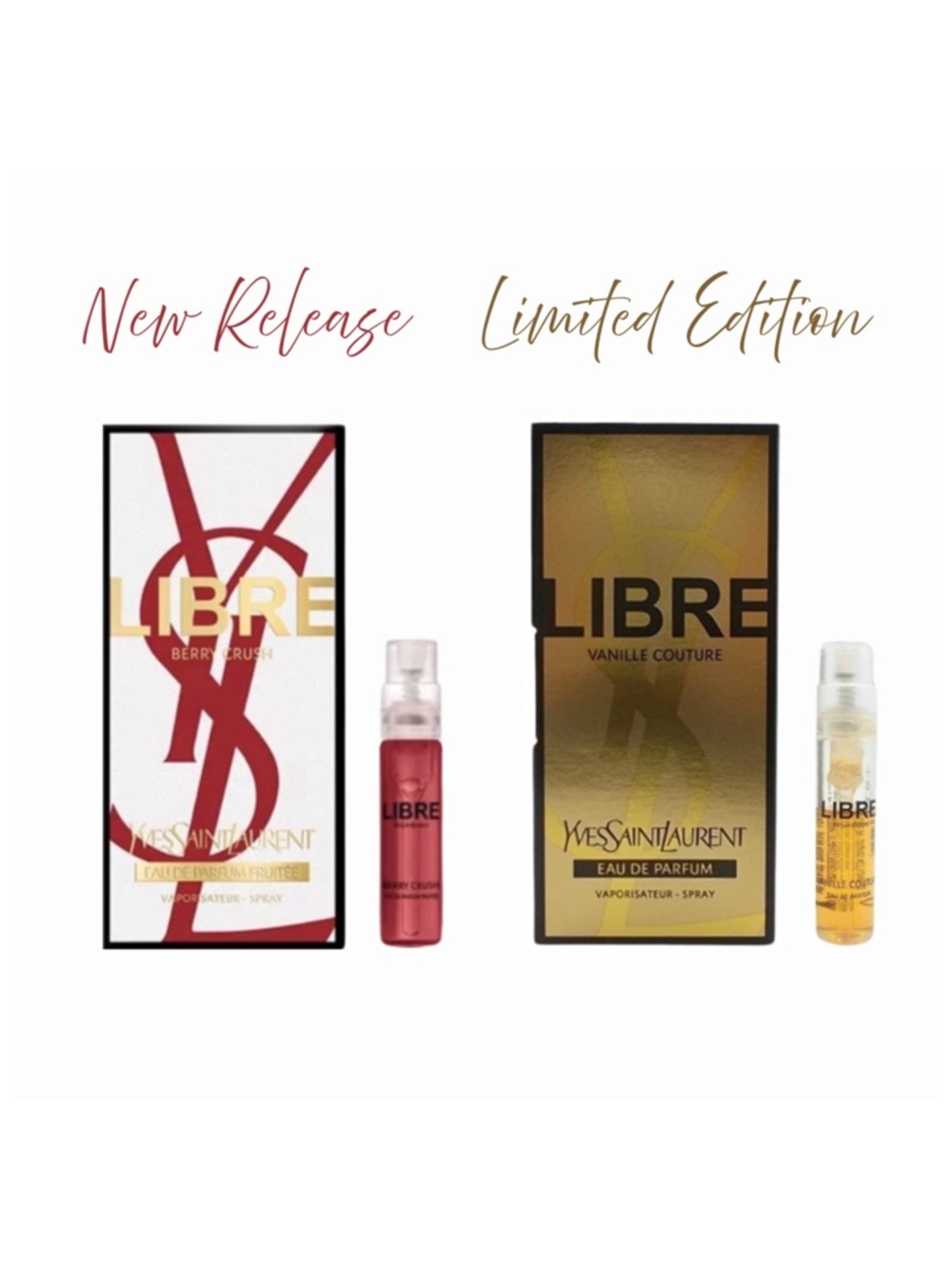 YVES SAINT LAURENT Libre Berry Crush & Vanille Couture Samples - .04 fl oz ea.